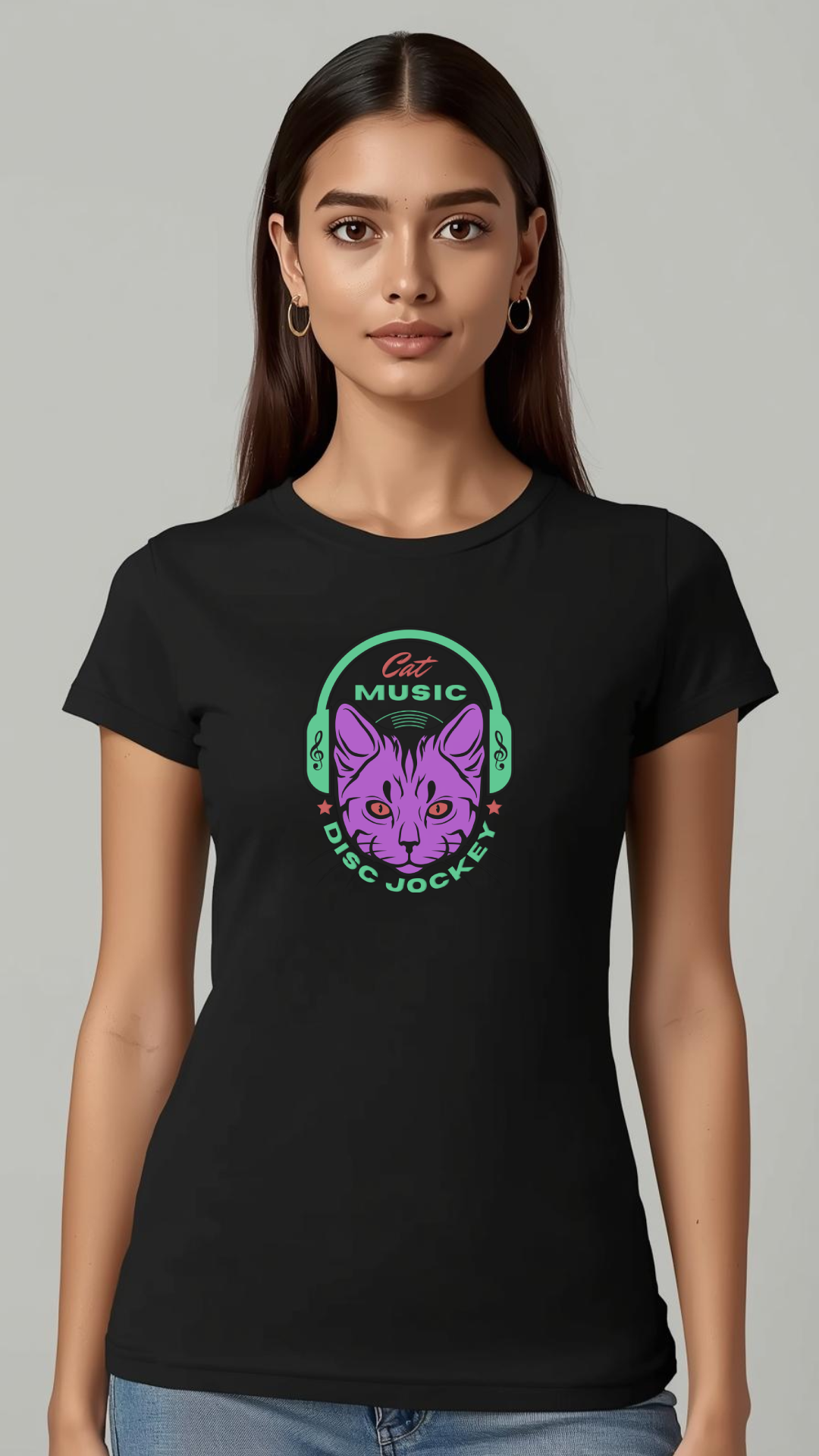 Cat Music Disc Jockey Graphic Tee – For the Cool Cats Who Love a Beat 🎧🐾