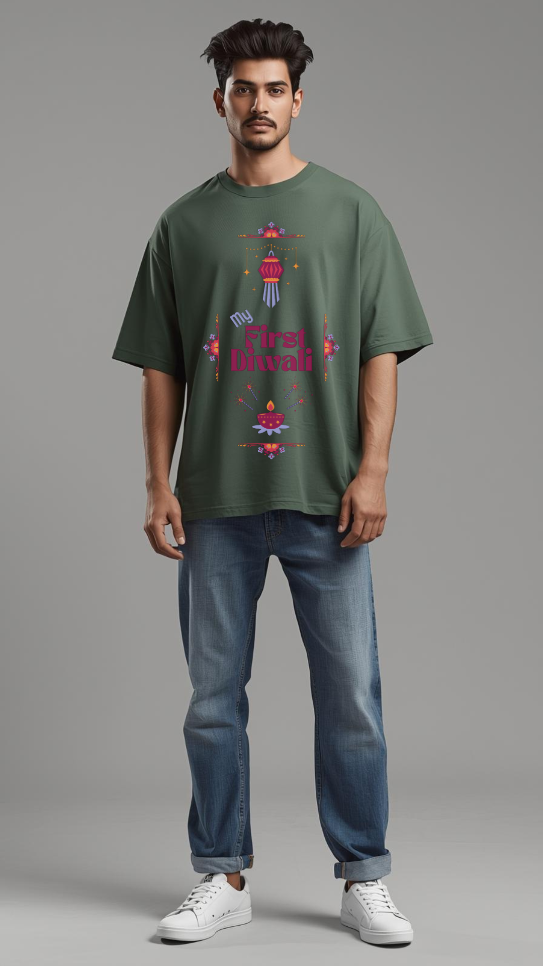 My First Diwali Oversized T-Shirt | Celebrate New Beginnings in Style ✨