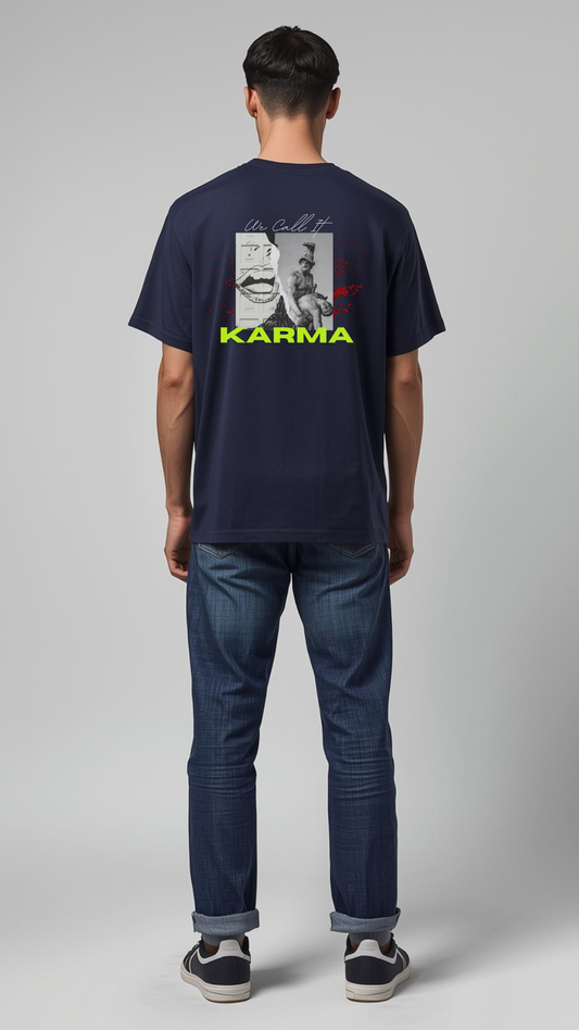 "We Call It KARMA" Oversized Graphic T-Shirt – Street Luxe Edition