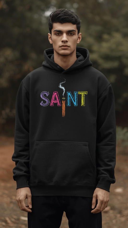 🔥 SAINT Oversized Hoodie – Streetwear Vibes with Smoking Twist 🖤✨