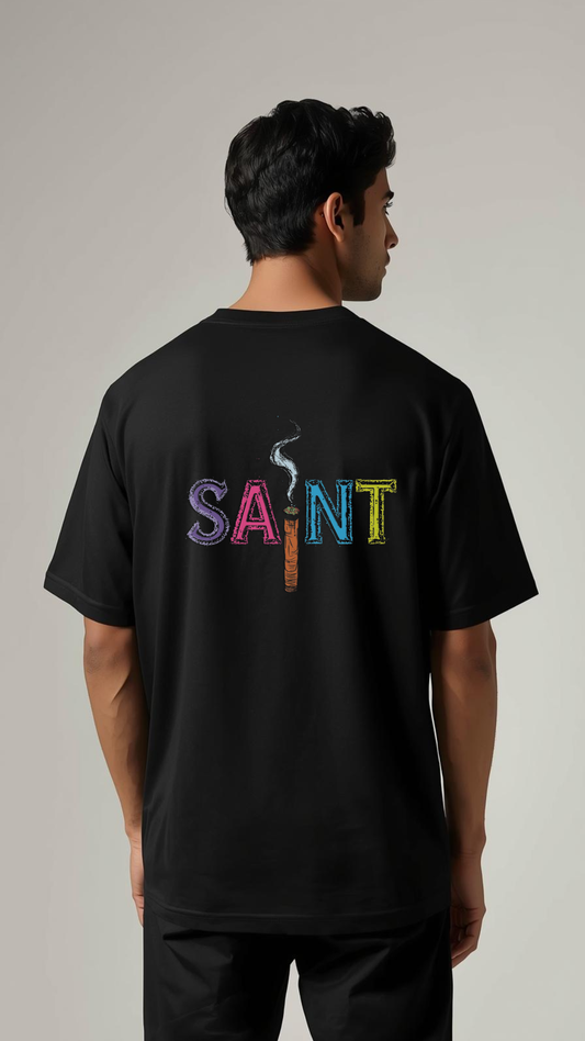 🔥 SAINT Graphic Tee – Bold Streetwear Statement (Back Print)