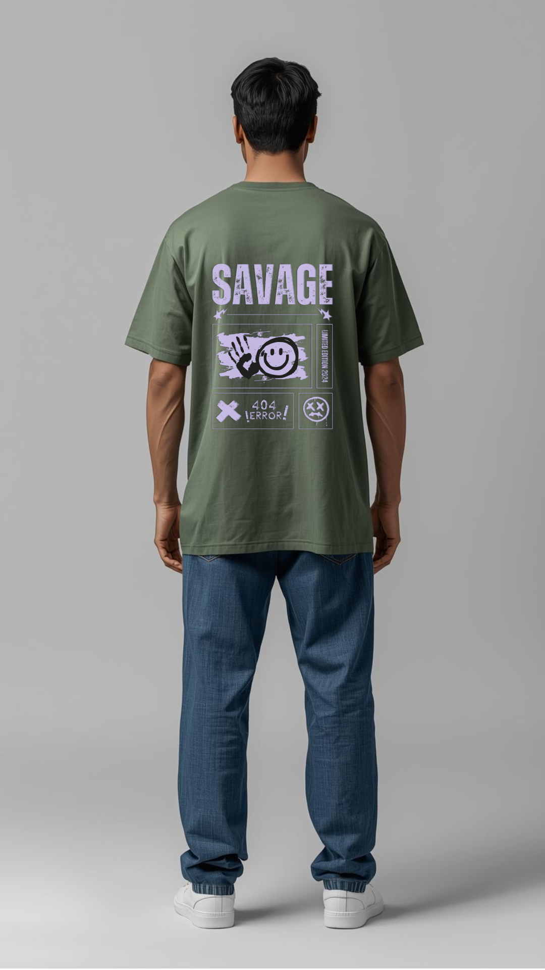 SayDrip “Savage 404” Oversized Graphic Tee – Style That Speaks Louder ⚡
