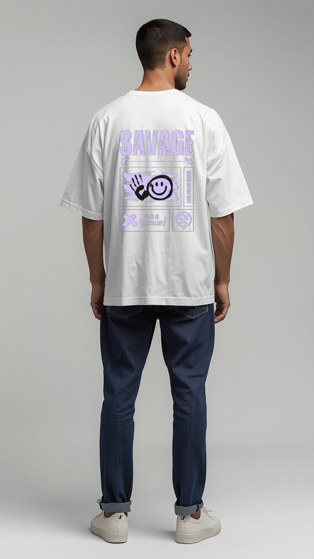 SayDrip “Savage 404” Oversized Graphic Tee – Style That Speaks Louder ⚡