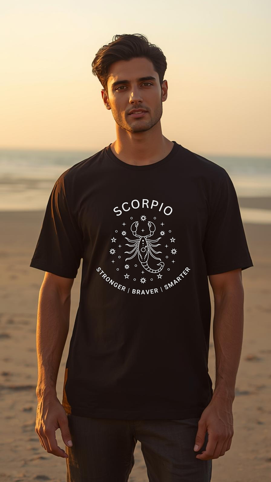 🦂 Scorpio Zodiac T-Shirt – Stronger, Braver, Smarter ♏