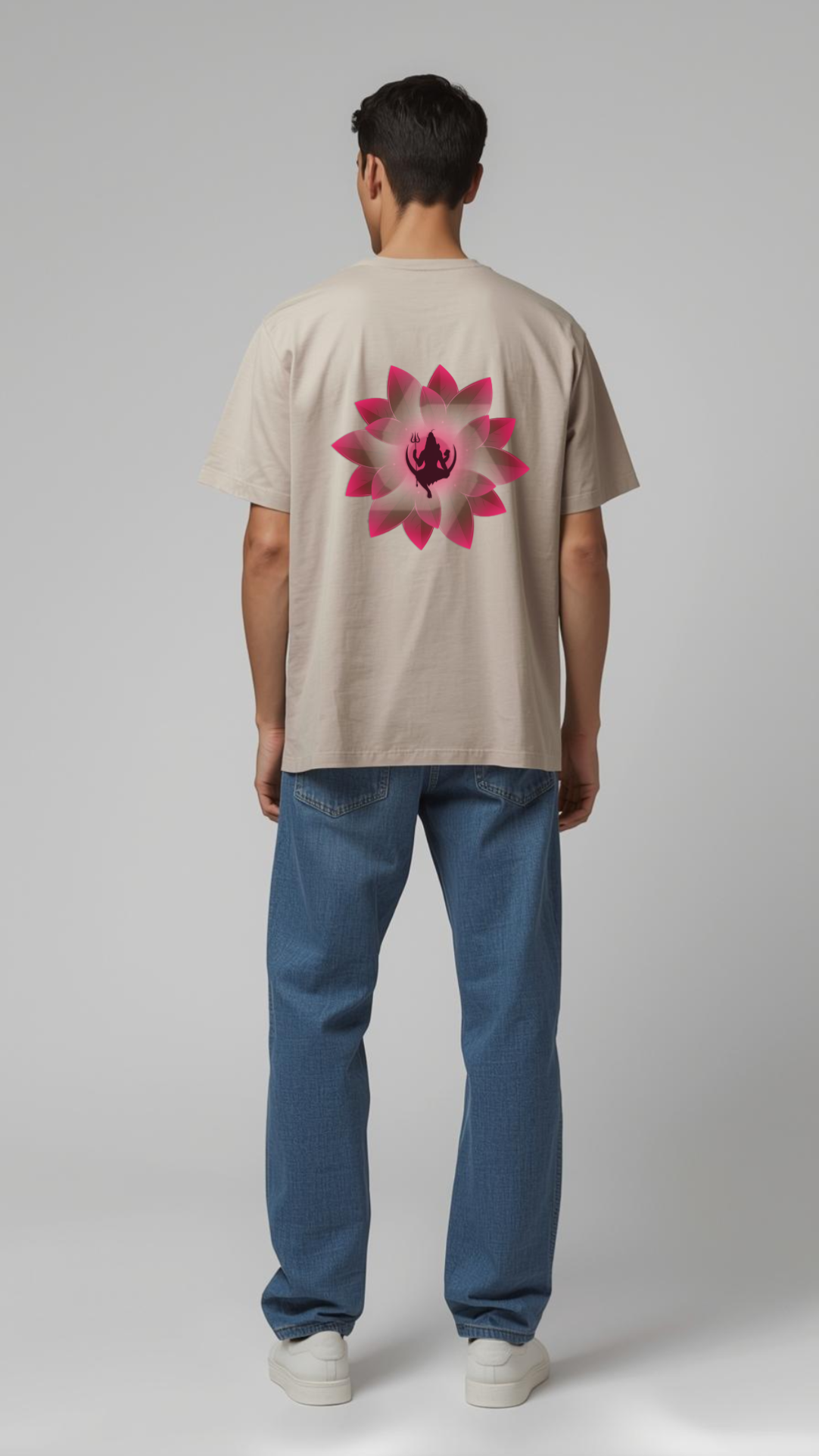 Shiva Lotus Bloom T-Shirt ✨🌸| Back Print | Spiritual Streetwear for Modern Souls