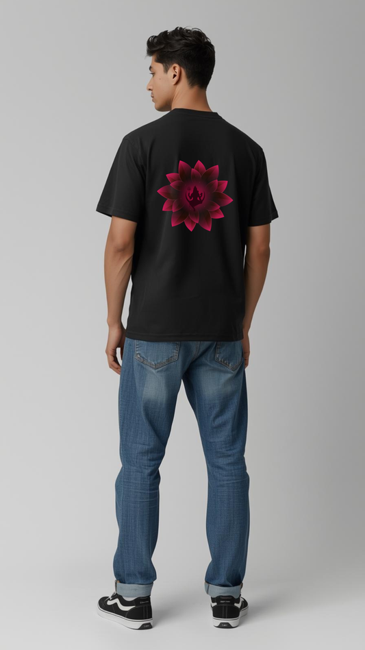Shiva Lotus Bloom T-Shirt ✨🌸| Back Print | Spiritual Streetwear for Modern Souls