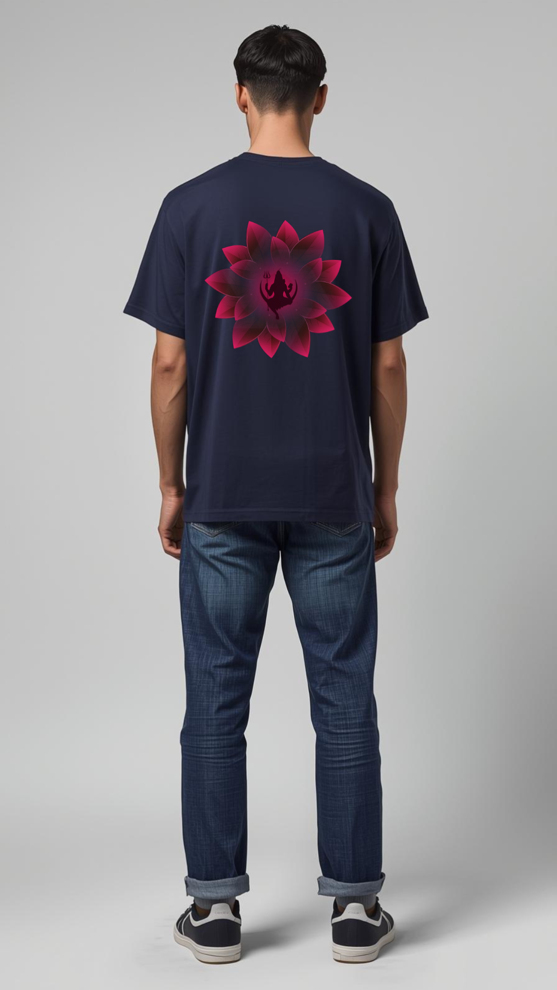 Shiva Lotus Bloom T-Shirt ✨🌸| Back Print | Spiritual Streetwear for Modern Souls