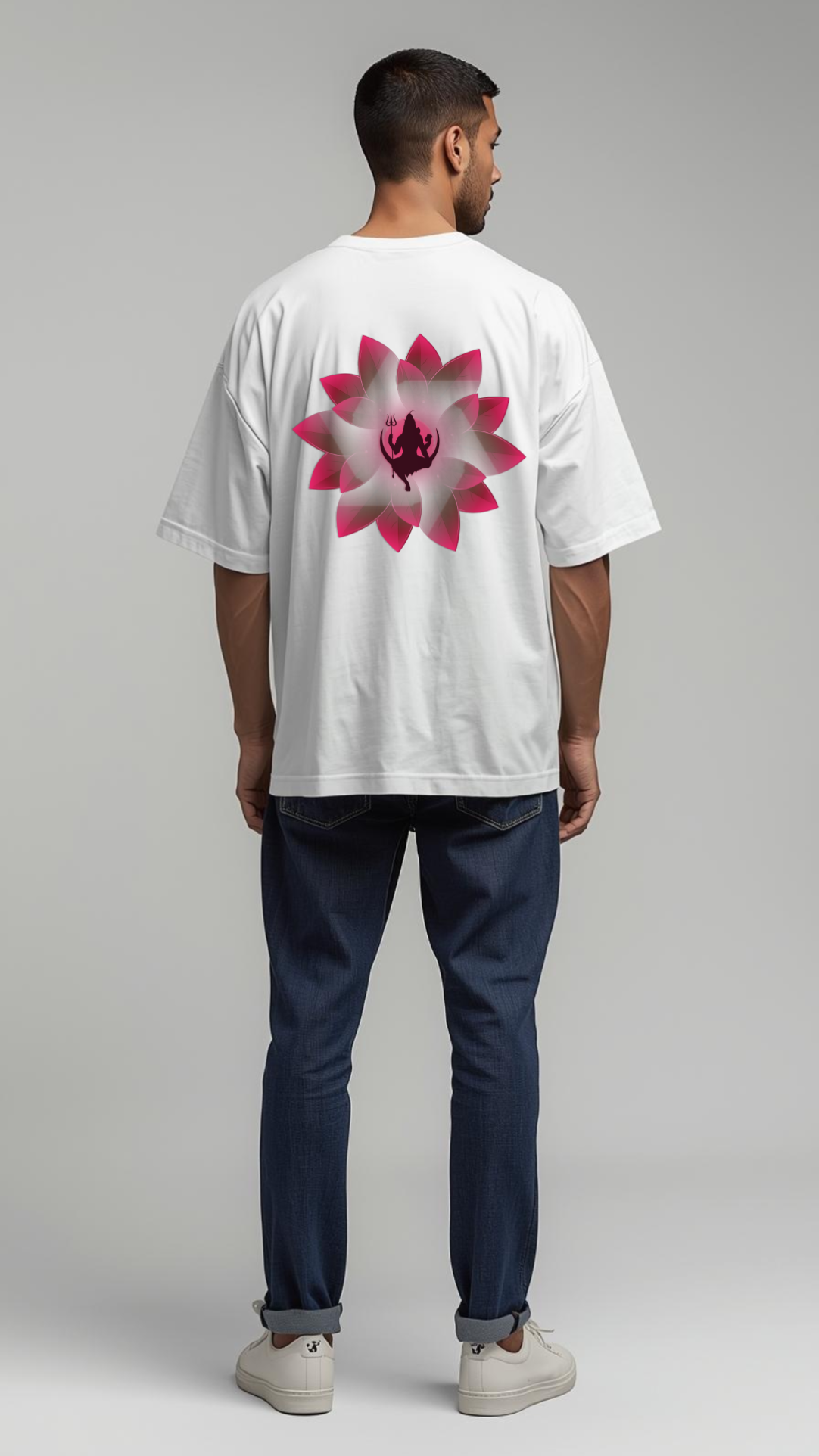 Shiva Lotus Bloom T-Shirt ✨🌸| Back Print | Spiritual Streetwear for Modern Souls