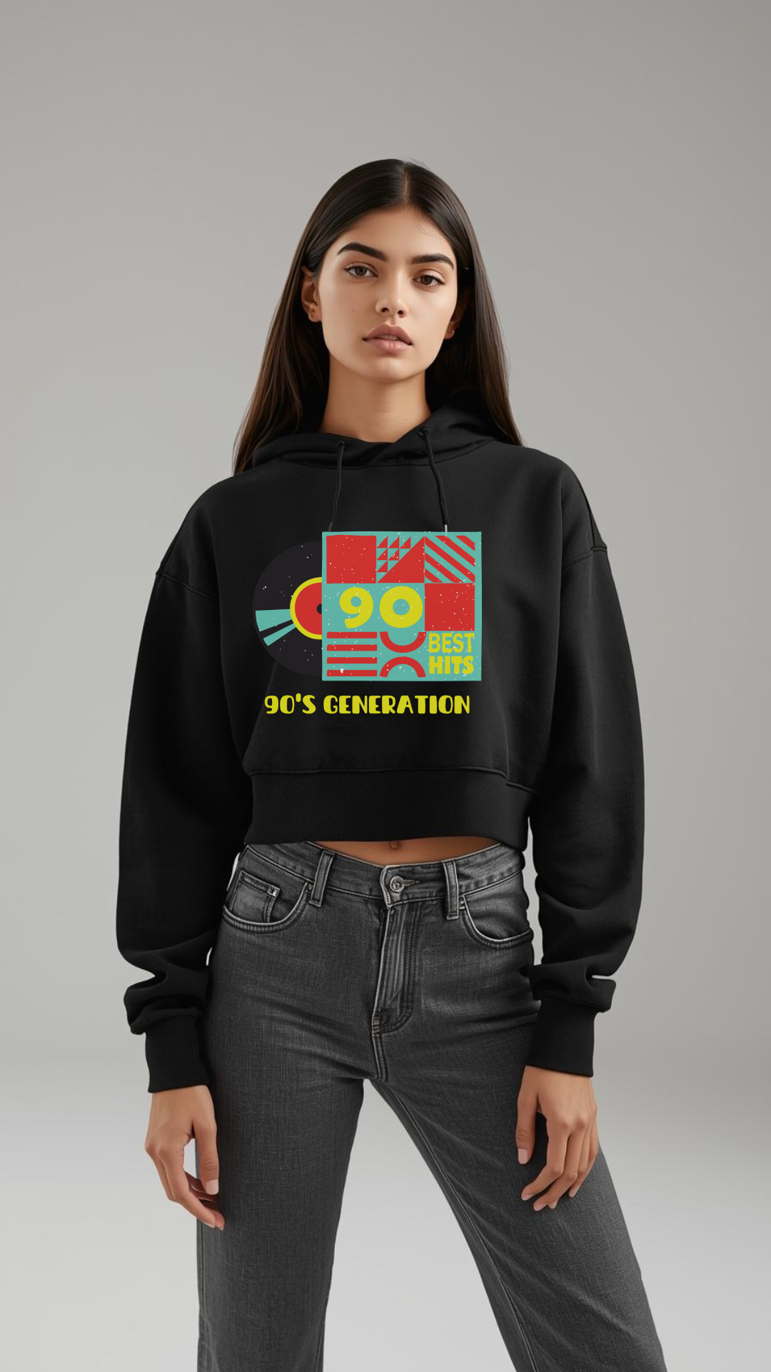 90’s Generation Crop Hoodie 💿 | Retro Vibes for the Cool Girl Era