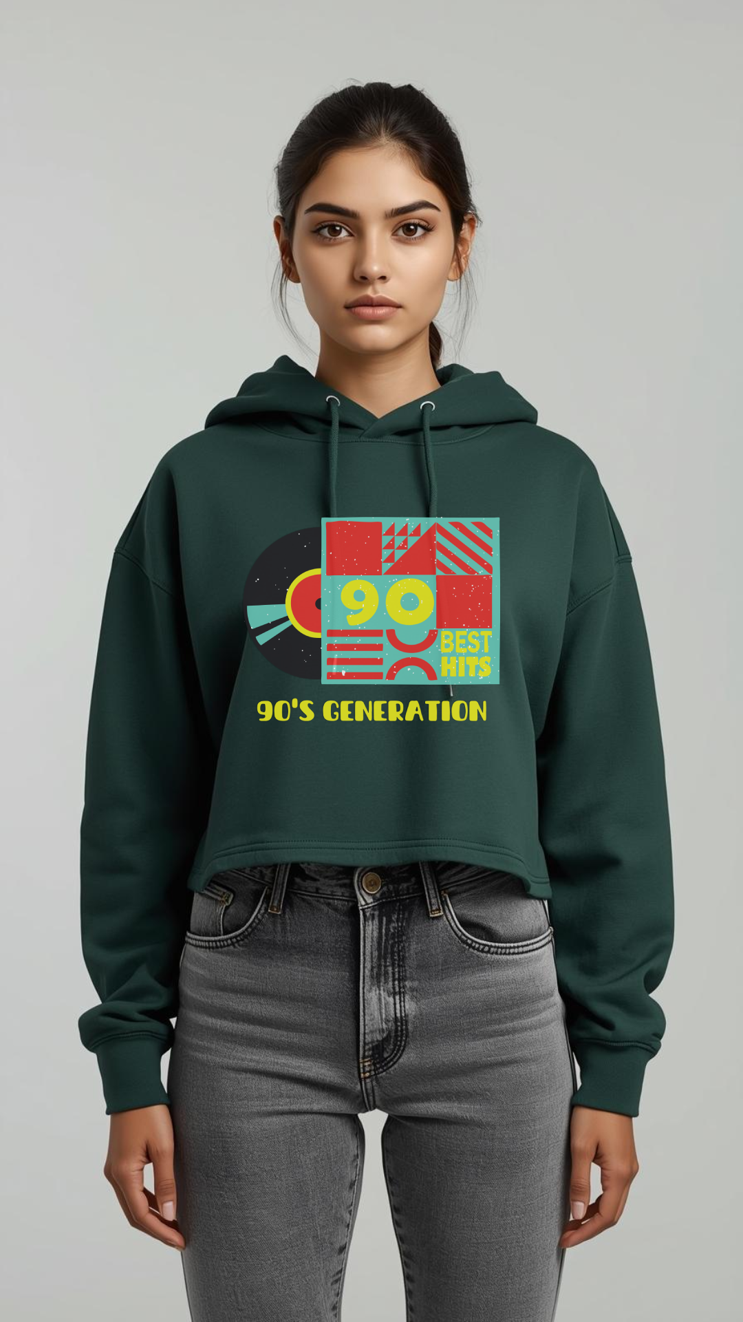 90’s Generation Crop Hoodie 💿 | Retro Vibes for the Cool Girl Era
