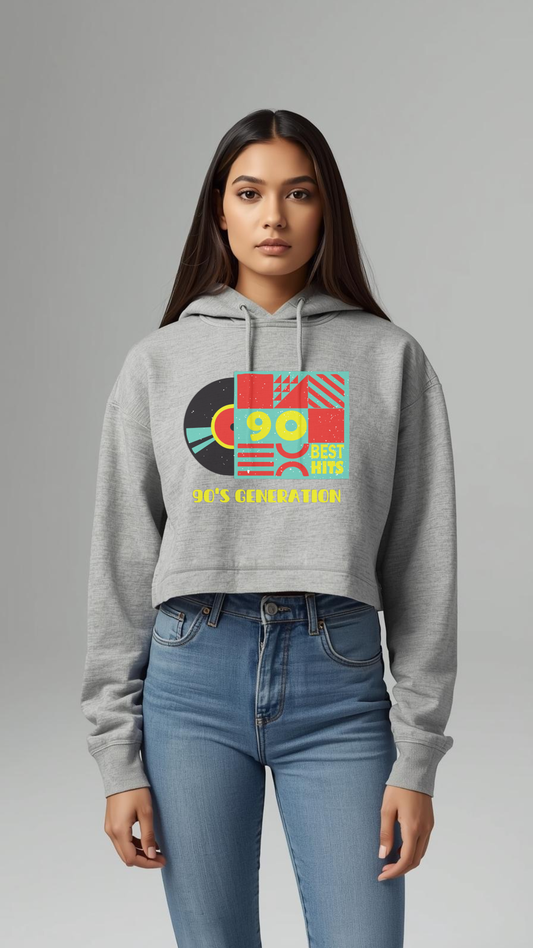90’s Generation Crop Hoodie 💿 | Retro Vibes for the Cool Girl Era
