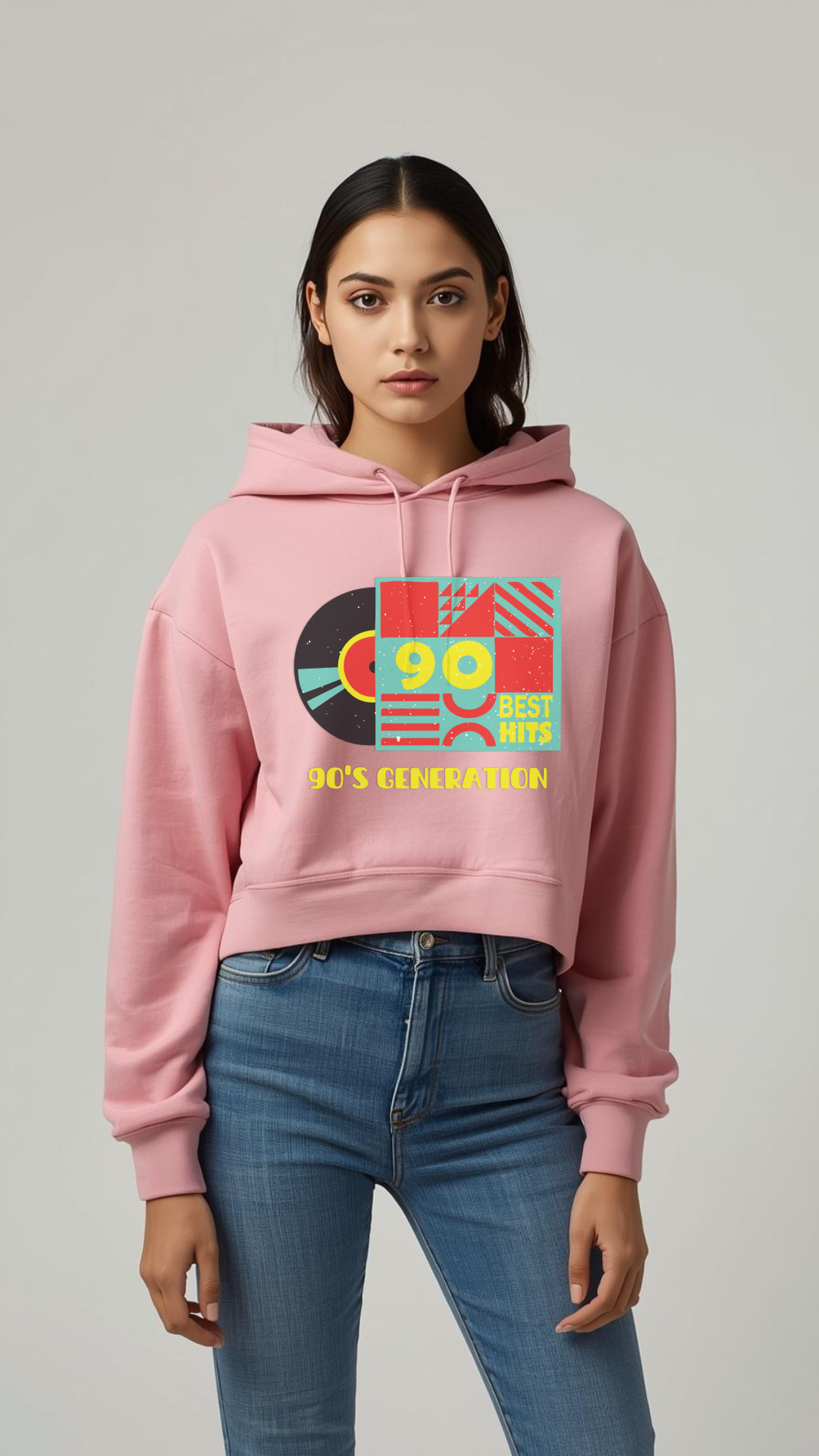 90’s Generation Crop Hoodie 💿 | Retro Vibes for the Cool Girl Era