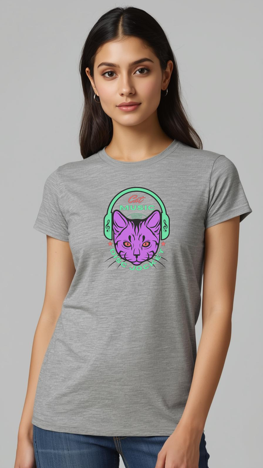 Cat Music Disc Jockey Graphic Tee – For the Cool Cats Who Love a Beat 🎧🐾