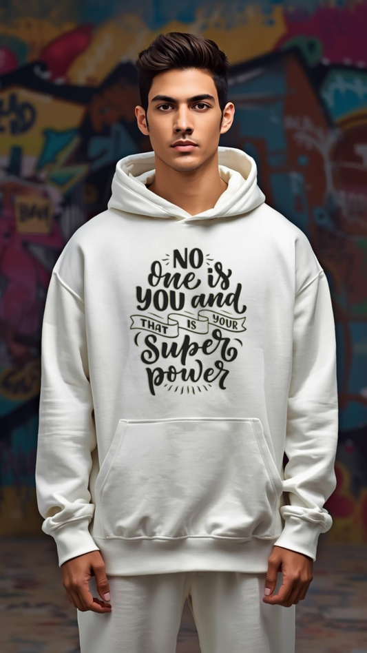 No One Is You Hoodie – Oversized White Streetwear