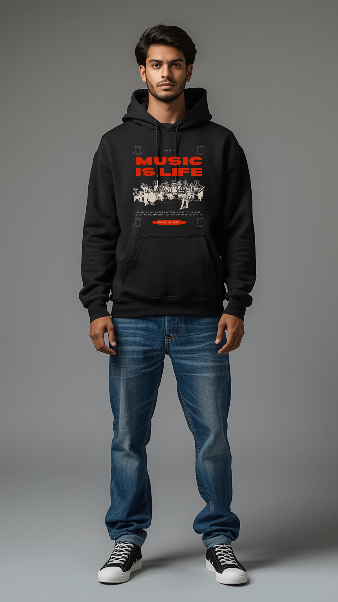 Music Is Life Hoodie 🎶 | 340 GSM Cotton-Fleece Premium Streetwear