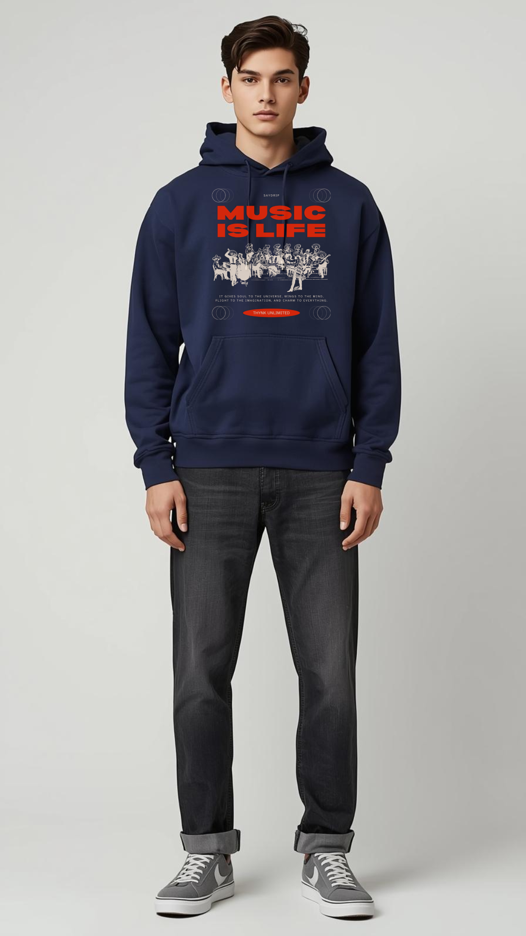 Music Is Life Hoodie 🎶 | 340 GSM Cotton-Fleece Premium Streetwear