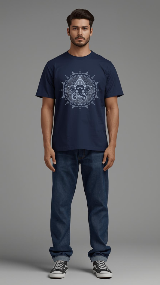 Divine Energy T-Shirt | Front print | Lord Ganesha Mandala Design 🌸🐘